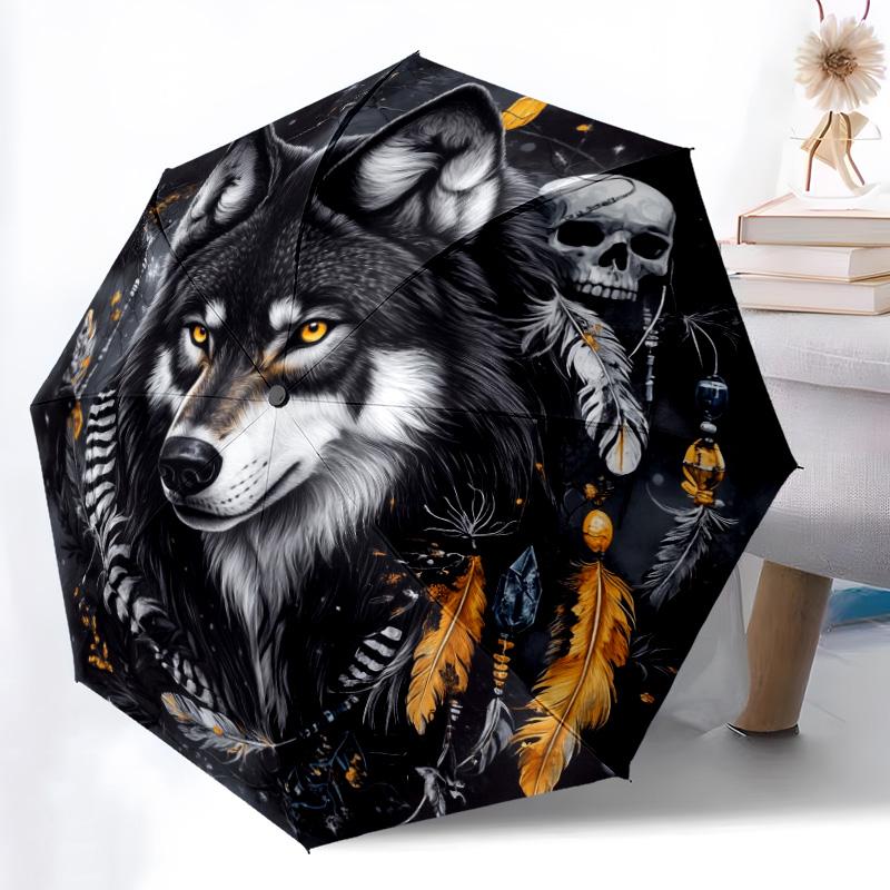 0106 Wzór łapacz snów pies, automatyczny parasol składany, przenośna i składana konstrukcja, 8 żeber, prezent na Boże Narodzenie lub urodziny.