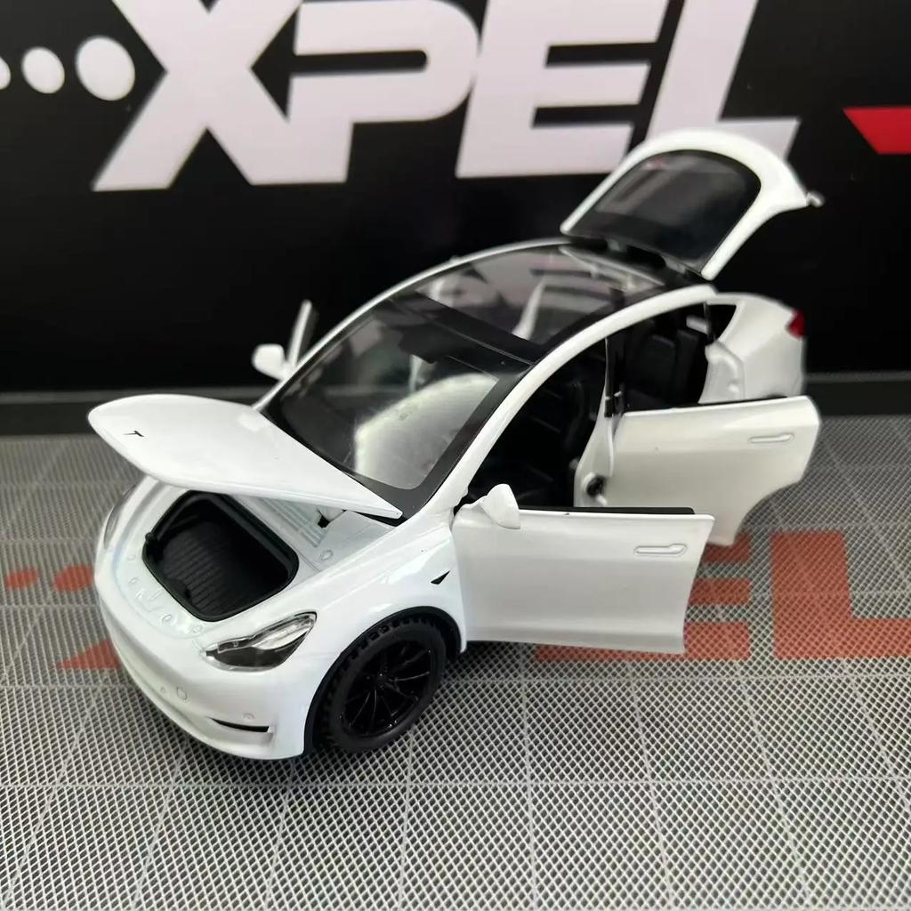 VKYA1 1/32 Tesla Cybertruck Modell 3 Modell S Modell X Modell Y Spielzeugauto Diecast Metall Off Road Sammlung Rückzieher Sound Licht Geschenk Junge