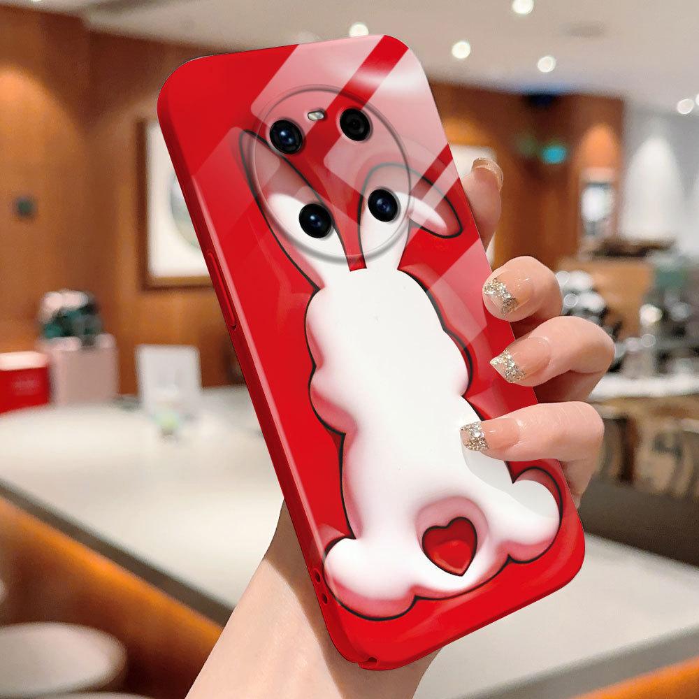 Etui na telefon z filmem all-inclusive, kreskówkowy modny design, twarda skorupa, pełne pokrycie, etui z ochroną aparatu dla iPhone'a Huawei Honor Vivo Google