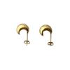 S925 Sterling Silver Gold Bean Korean Water Drop Stud Earrings - Simple, Versatile Jewelry for Women