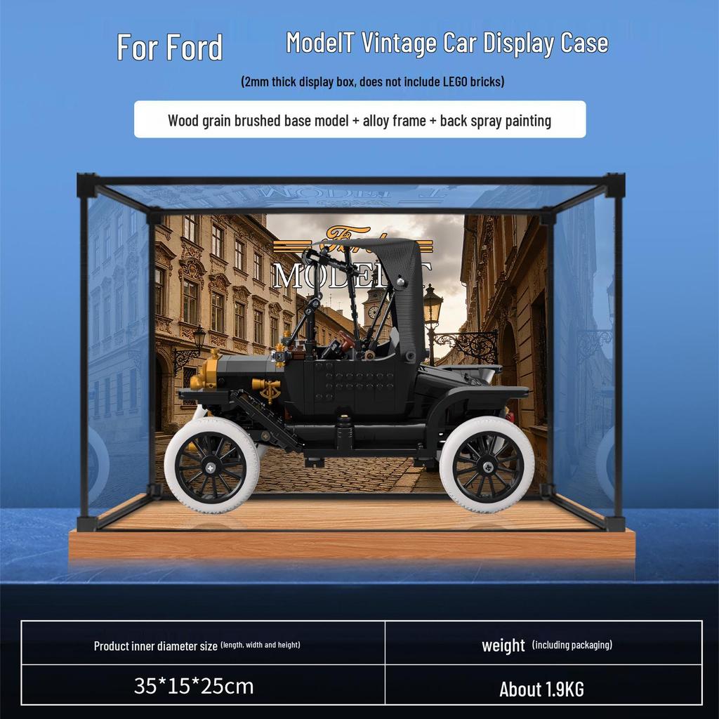 Compatible LEGO 11376 Ford T1 Vintage Car ICONS Display Case Acrylic Box