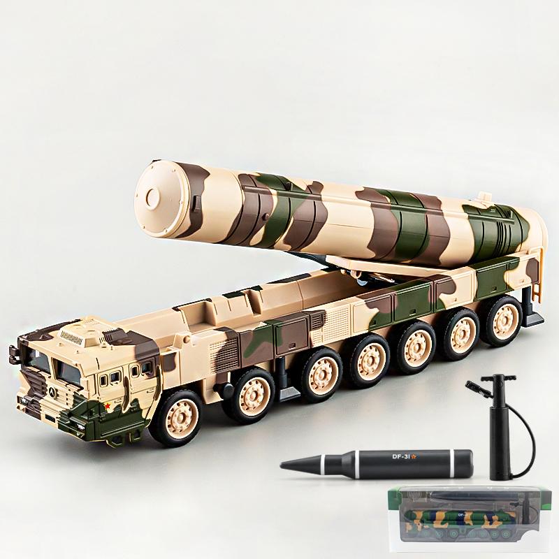 1:50 Dongfeng missile carrier Julang Missile Launcher Alloy Metal Diecast Model Car Toys Sound & Light Rocket propelled missile