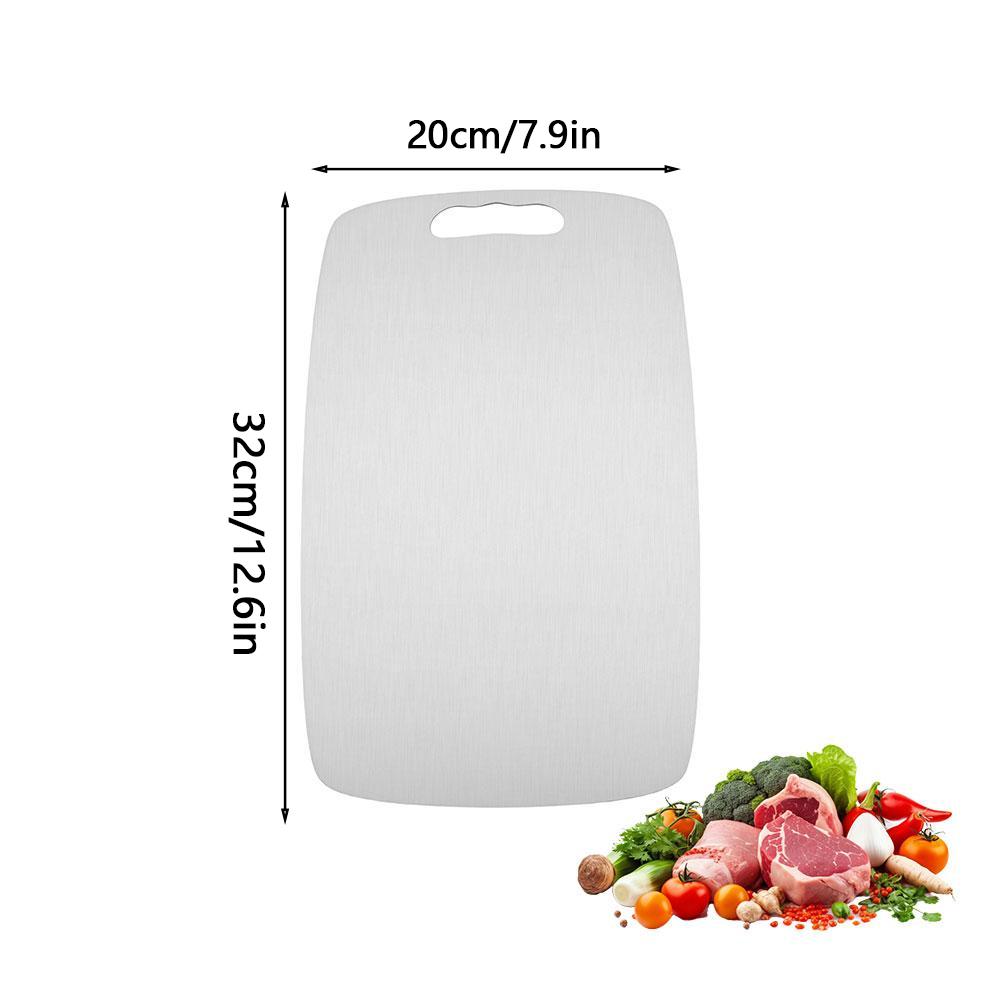 304 Stainless Steel Cutting Board, Double-Sided Non-Slip Chopping Board, Anti-Mildew Antibacterial Food Grade Board for Kitchen