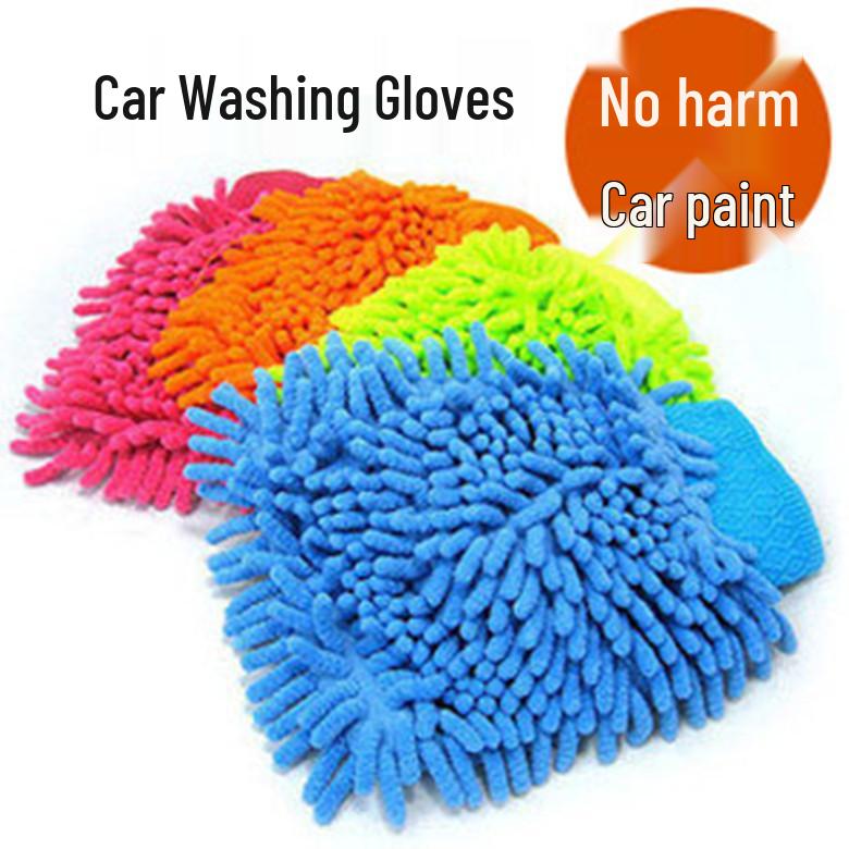 

Chenille Car Wash Cleaning Gloves - Multi-Purpose Wipe & Rinse Tool