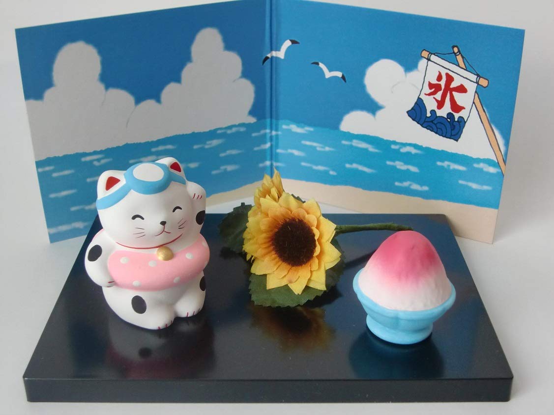 

Украсьте 12 месяцев серии японских событий Летние каникулы Япония! Июльский Манэки-нэко