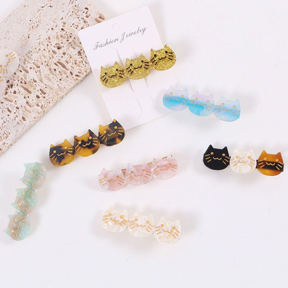 For Women Bangs Clip Three Cat Hair Clip Hair Accessories Korean Style Hairpin Female Barrettes