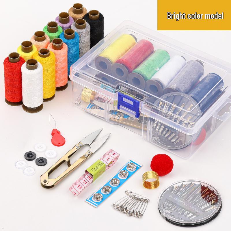 Portable Hand-Sewing Kit with Sturdy Needle and Thread Storage Box