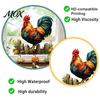 Decorative Glass Sticker 1/2 Sheets Farmhouse Rooster Static Window Cling, Removable Cock Door Decorations Decor, Reusable Decal for Home Living Room