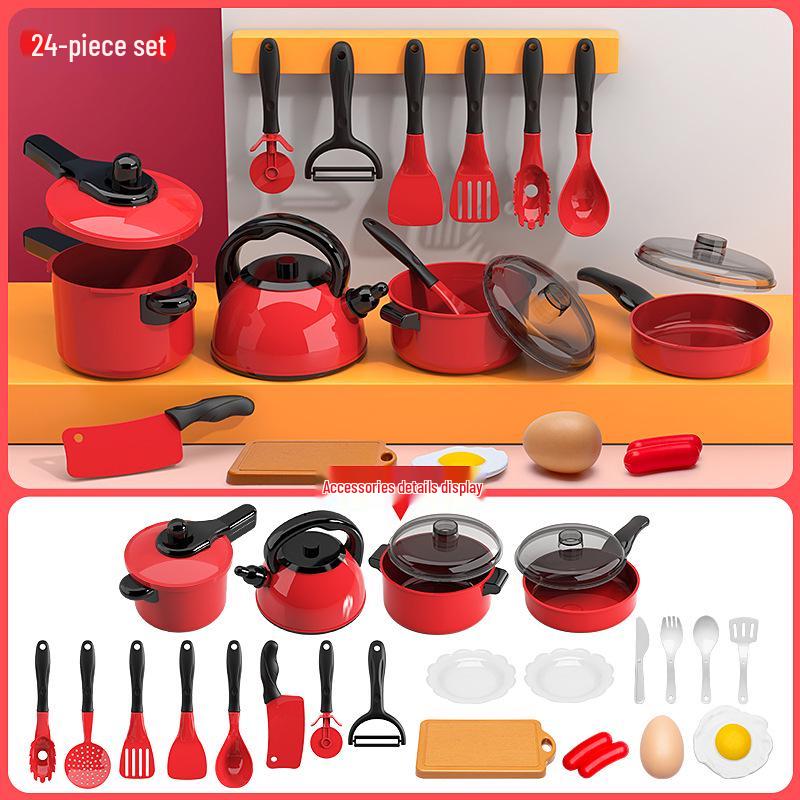 Mini Kitchen Pretend Play Cooking Set for Kids: Fruit Cutting & Kitchenware Toys