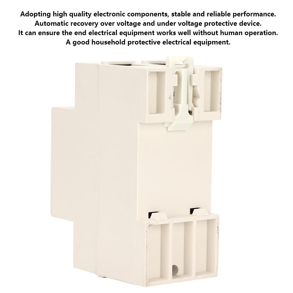 2P 100A Automatic Recovery Over & Under Voltage Delay Relay Protector Device