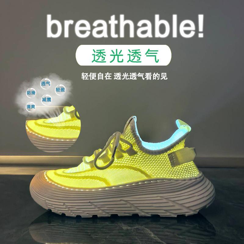 Korean version of flying woven shoes summer new student sports shoes mesh breathable fitness running casual A5001