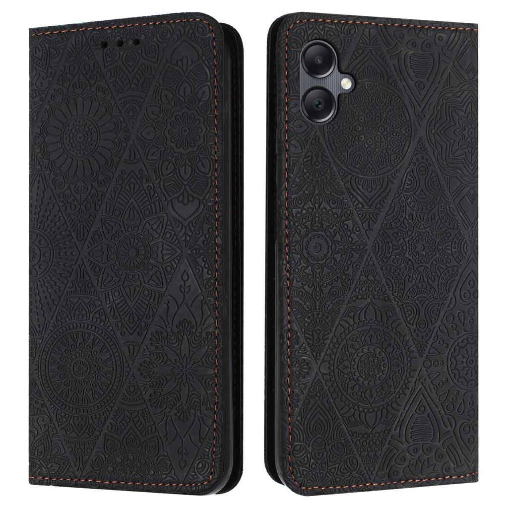 For Samsung Galaxy A06 4G Case Imprinted Flower Wallet Stand Leather Phone Cover