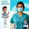 2D Flat Acrylic Syringe Holding Male Nurse Retractable Badge Clip, Medical ID Holder For Medical Students Nurses Workplace Identification