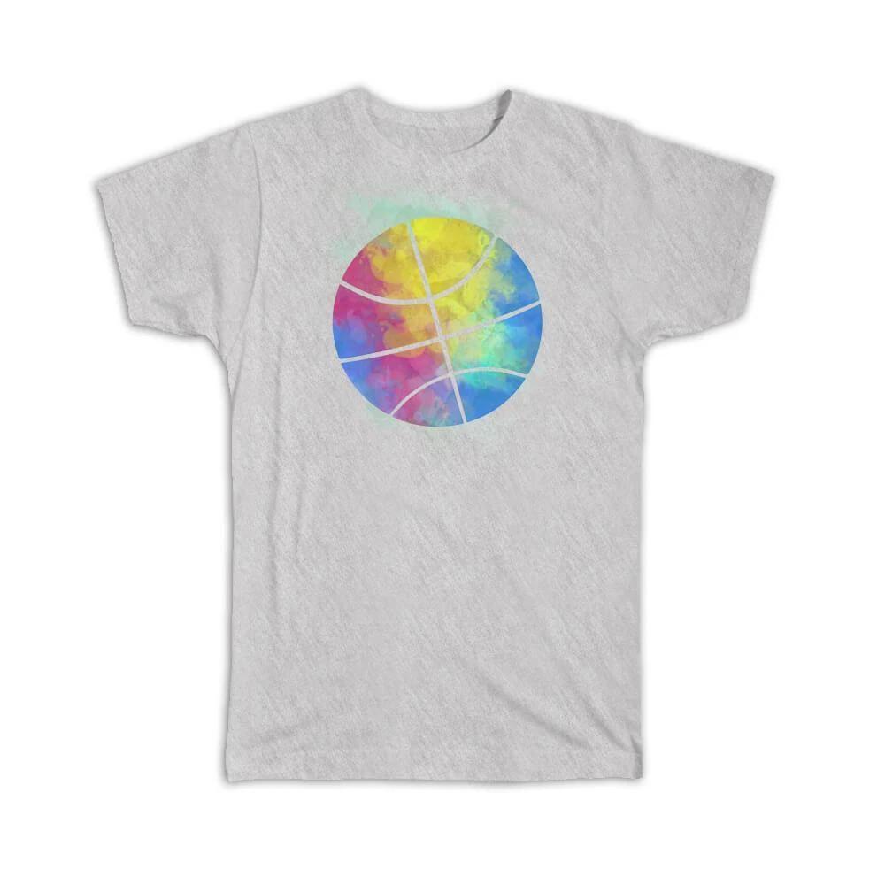 Gift T-Shirt : Watercolor Art Basket Ball Basketball Player Lover League Teen 2XL