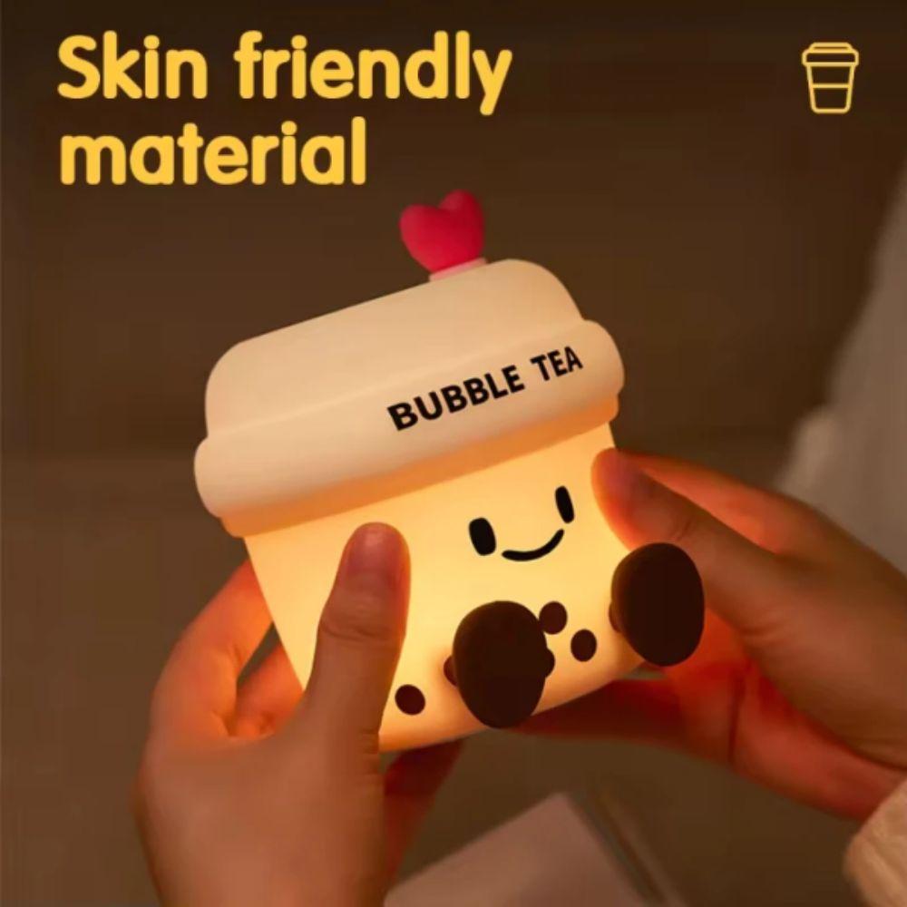 Silicone Material Bubble Tea Led Lamp Not Dazzling Cartoon Table Lamp  Bedside Light