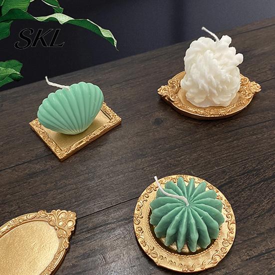 Decorative Jewelry Container Resin Tray with Vintage European Embossed Pattern, Golden Gloss Wear-Resistant Desktop Organizer, Oxidation-resistant
