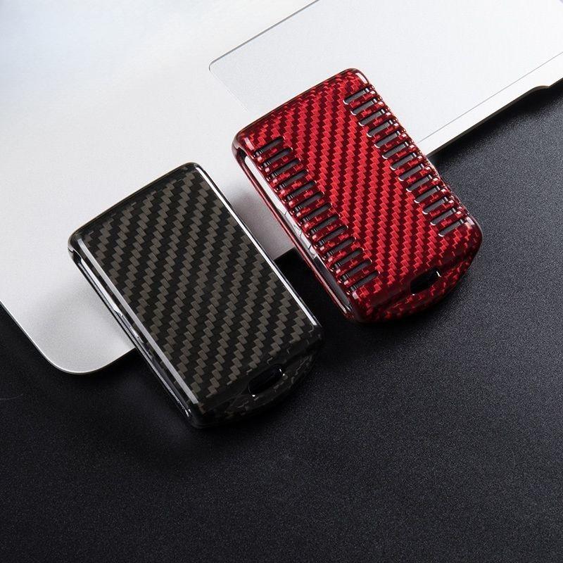 Carbon Fiber Car Key Case Shell Fob Cover  Styling Accessories Fit For Volvo S60 S90 V60 V90 Xc60 Xc90