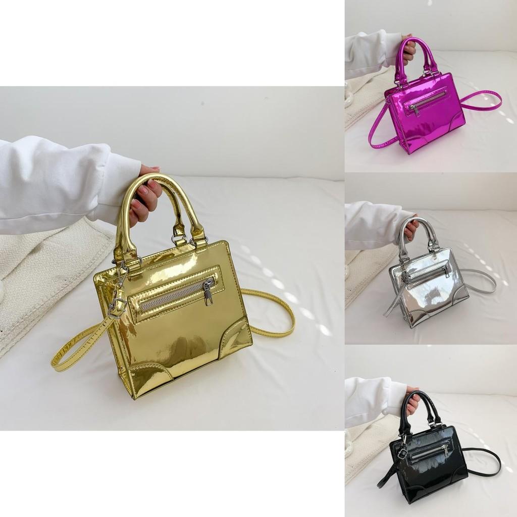 Fashionable Small Square Bag Versatile Pu Material Handbag With Zip Closure For Daily Use