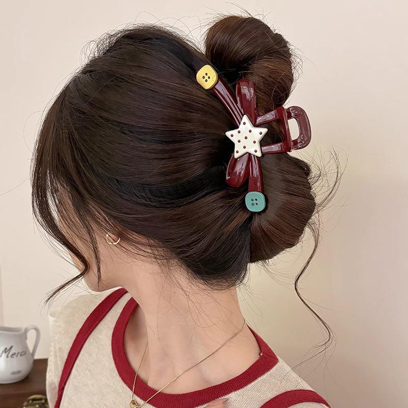 Elegant Large Hair Claw Clip for Thick Hair - High-End Korean Updo Shark Clip