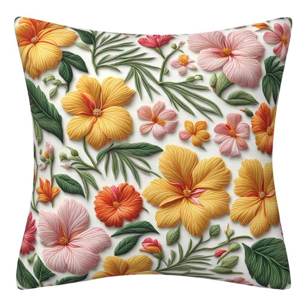 Imitation Embroidery 3D Flower Pillowcase For Spring And Summer, Fashionable And Sofa Cushion Cover