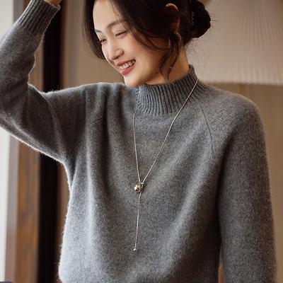 Women's Cashmere Sweater Qinghe Cashmere 30% Cashmere 70% Wool Autumn and Winter Pullover Warm and Fashionable