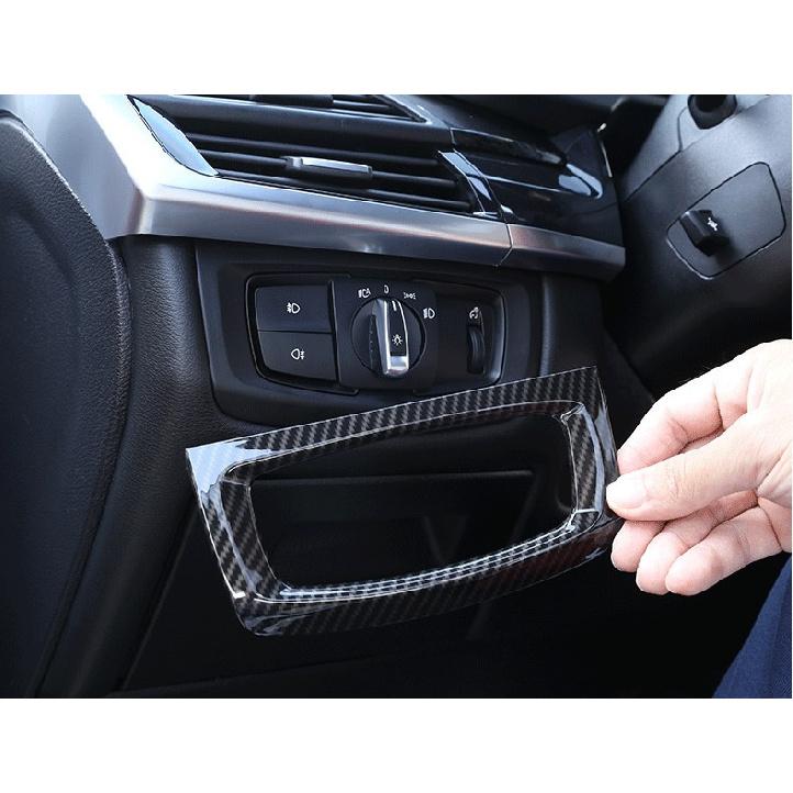 Carbon Fiber Headlight Switch Button Cover Trim For BMW X5 F15 X6 F16 2014-2018