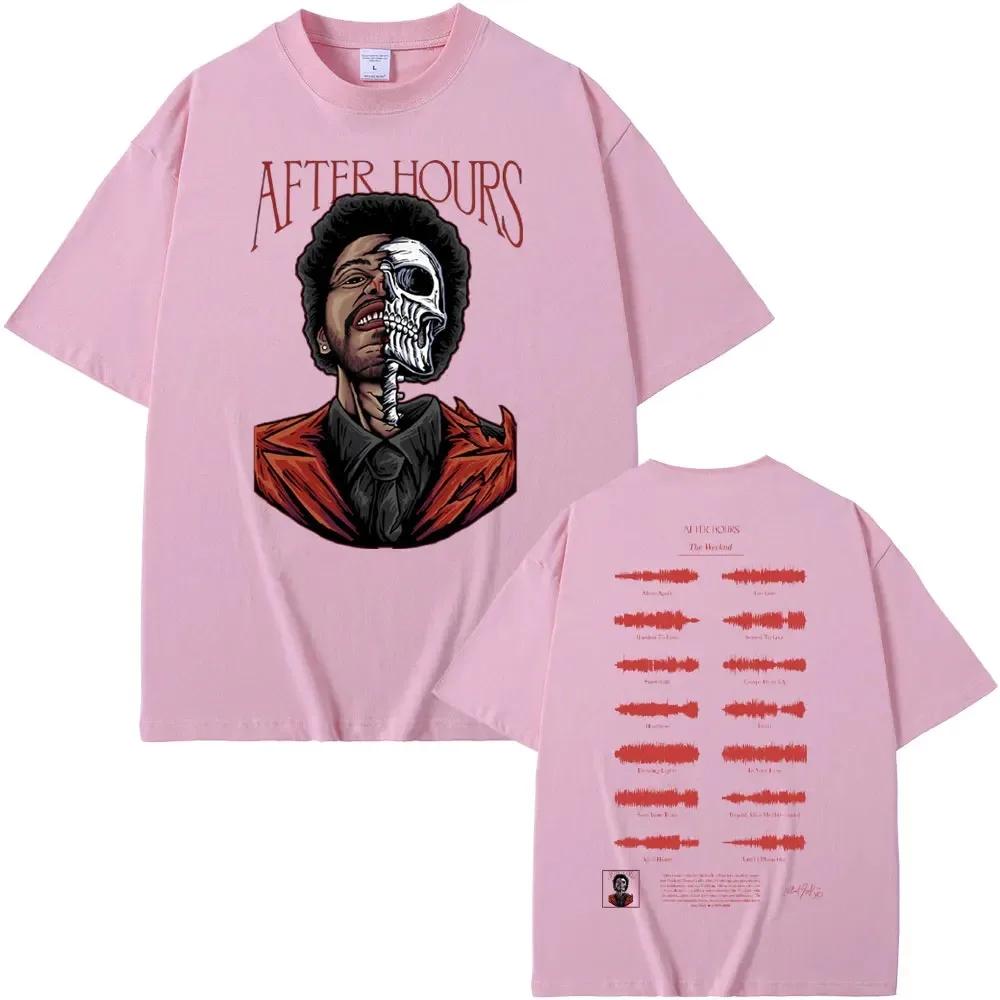 Rapper The Weeknd After Hours Graphic Tshirt Skeleton Streetwear Men Women Hip Hop Oversized T-shirts Men's Fashion Vintage Tees
