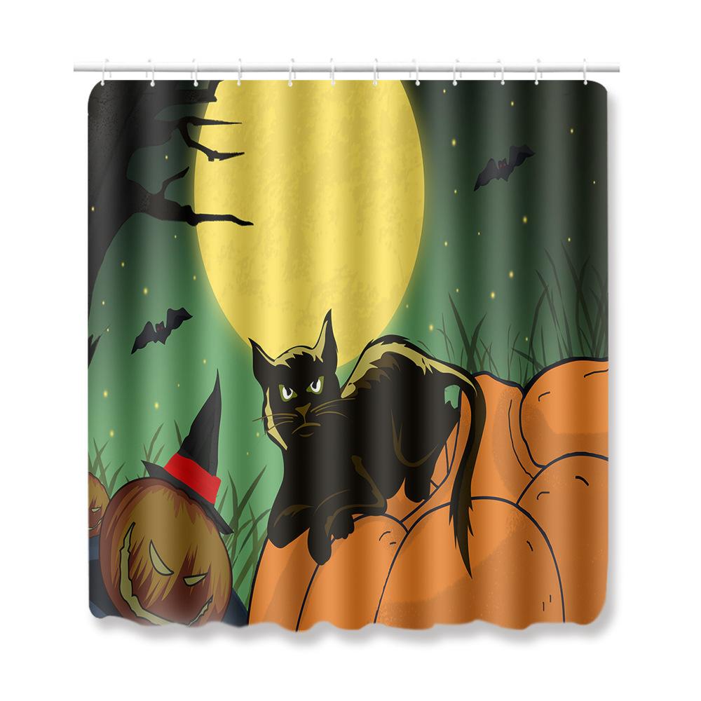 Halloween Bathroom Four-Piece Combination Set Bedroom Non-Slip Carpet Floor Mat Door Mat