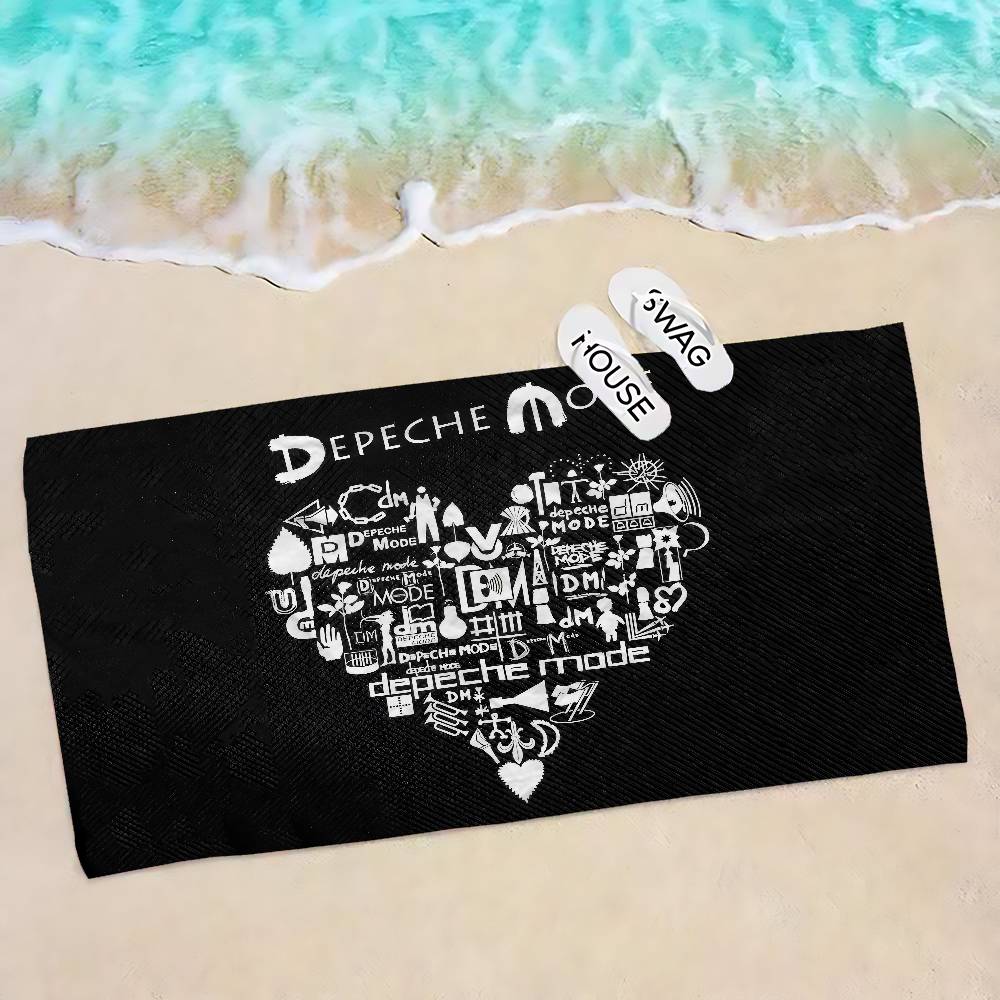 Electronic Rock D-Depeche Microfiber Printed Beach Towel Mountain Climbing Yoga Beach Swimming Running Absorbent Soft Towel