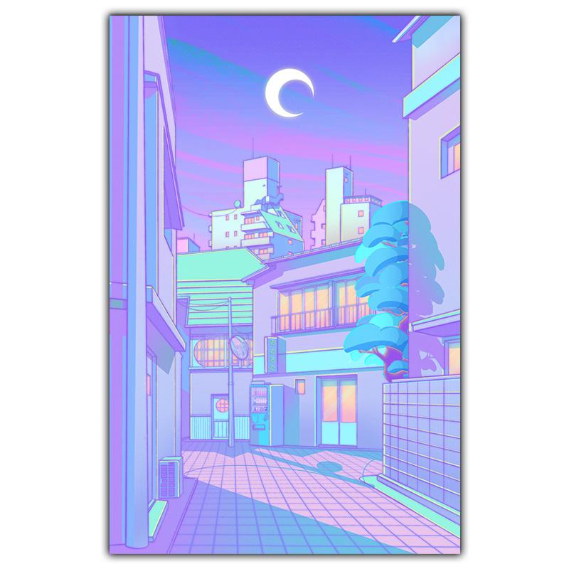 Modern Fashion Art Night Market Popular Kyoto Poster Japanese Style Wall Art Canvas Painting Living Room Home Decoration Mural