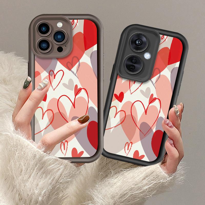 Heart Shape of Love Printed Fashion Case Flexible Soft Silicone TPU Shell Full Back Cover for iPhone Samsung