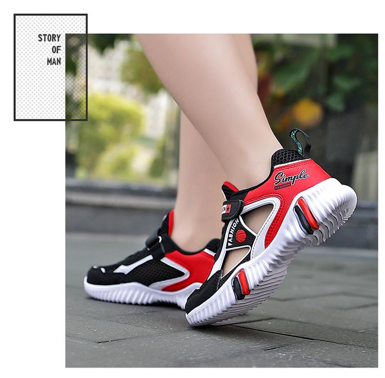 Boys' Breathable Mesh Non-Slip Sports Shoes, Durable for Ages 10-12