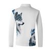 Wolf Moon 3D printed long-sleeved polo shirt Casual T-shirt