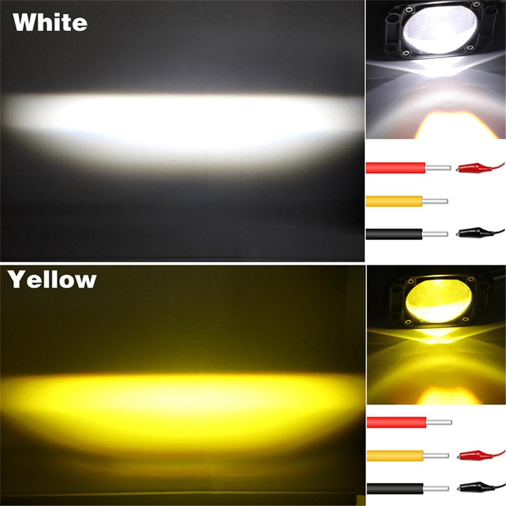 2Pcs 3 Inch 8D Lens Led Work Light 6000K White 3500K Yellow Flush Mount Driving Light Fog Lights for Car Truck Off Road 4x4 12V 24V