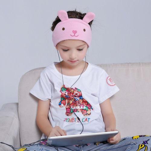FIRIK Children's Earphones, Headband, Headphones, Sleeping Eye Mask, Bunny