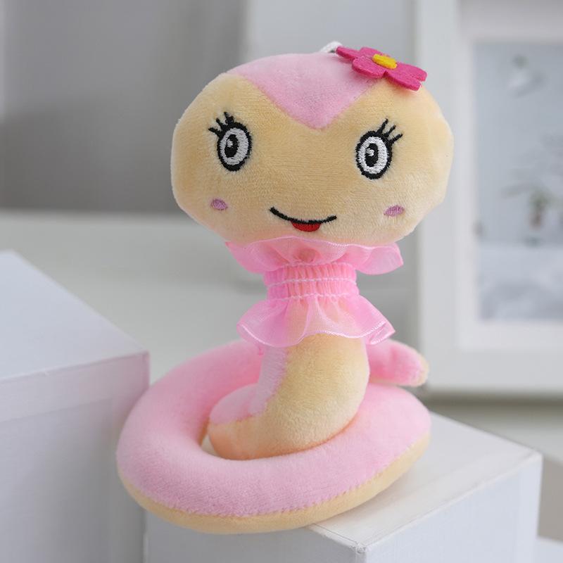 

12cm Handcrafted Snake Plush Stuffed Animal Colorful Design Ideal Collectors For рожевий