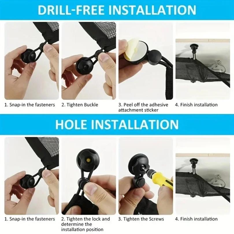 8-Loch-Steckdosen-Netzbeutel Kabelmanagement-Netz unter dem Schreibtisch Tisch-Kabelmanagement-Netz-Organizer Flexible Drahtverstecker