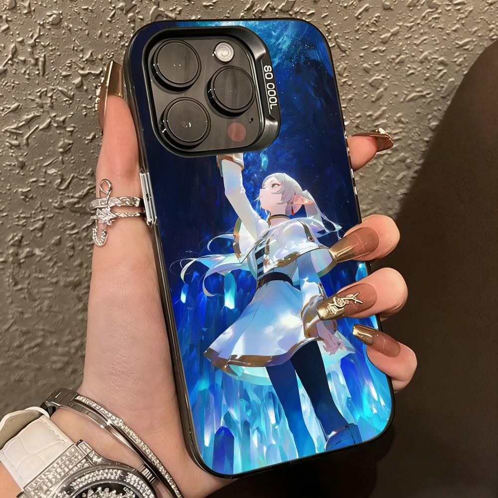 Frieren Beyond Journey's End Phone Case For iPhone 17,16,15,14,13,12,11 Plus,Pro Max,XS,Colorful Silver Black Cover