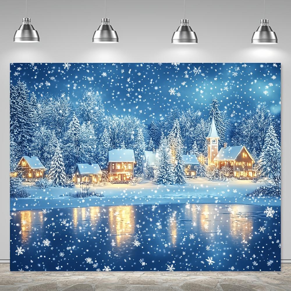 1Pcs Fantastic Blue Town Decoration Background bedroom Backdrop Decorations For Photo Studio Photo Booth Christmas Party