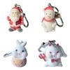 Cartoon Christmas Series Plush Velvets Figurine Keychain Cartoon Key Holder Alloy Texture Suitable for Festival Cheer