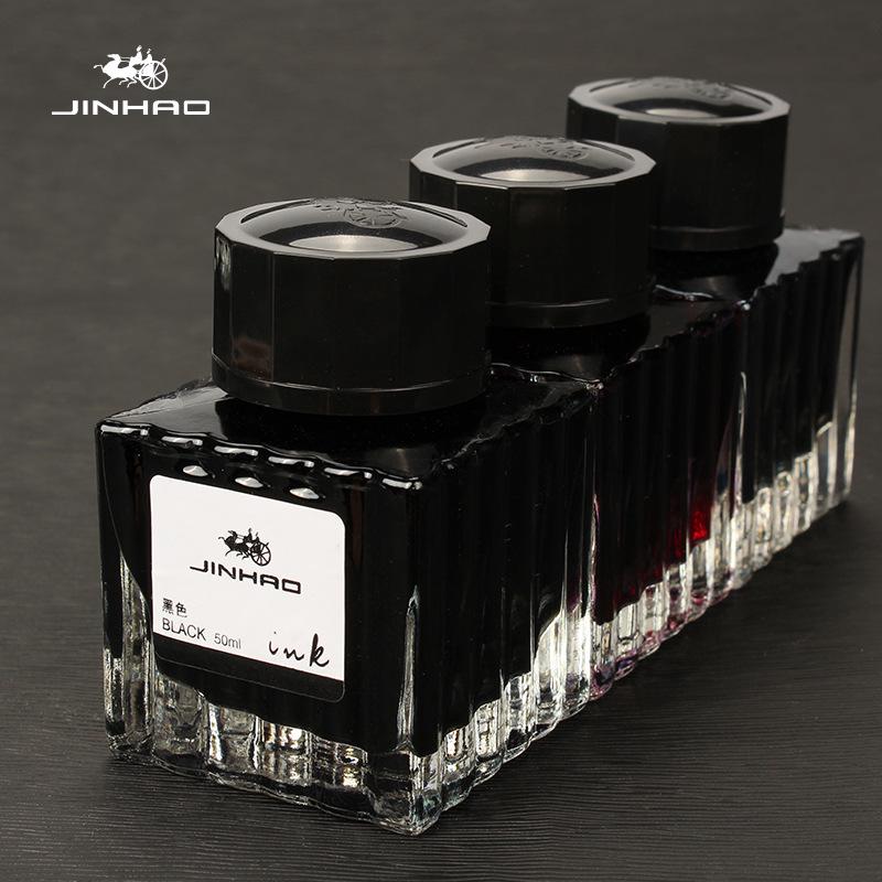 

Jinhao 5001 Ink: Non-clogging, erasable ink available in Black-Blue, Blue-Blue, Black-Red; five colors, 50ml bottle. Pure Blue
