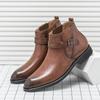 Fashion Retro Men Chelsea Boots Men Comfortable and Fashionable Leather Boots European Outdoor Training Brand Men Boots Sizes 38-46