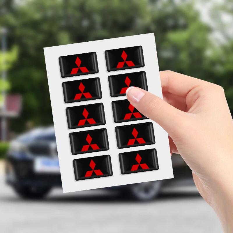10pcs 3D Epoxy Badge Auto Decoration Sticker for MITSUBISHI Ralliart Lancer Competition Outlander ASX EX LANCER Auto Accessories