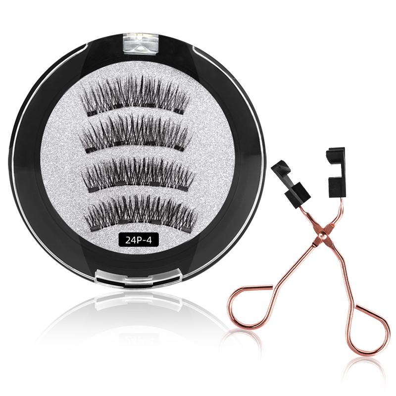 Best Selling Magnetic Lashes Natural Magnets 3d False Magnetic Lashes No Glue with Magnetic Lashes Clip Thick&Mix&1 Pair/ Box