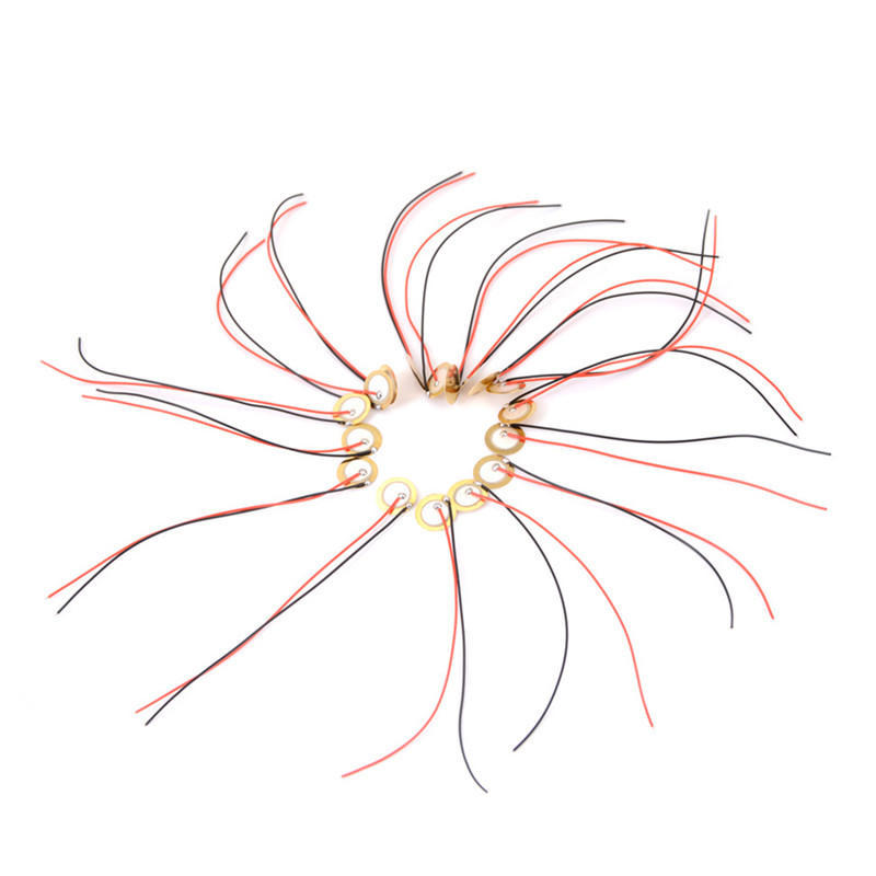 20Pcs 12Mm Piezo Elements Sounder Sensor Trigger Drum Disc + Wire Copper