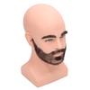 Male Bald Mannequin Head with Full Beard Eyebrows Resin PVC Realistic Barber Practice Bald Head