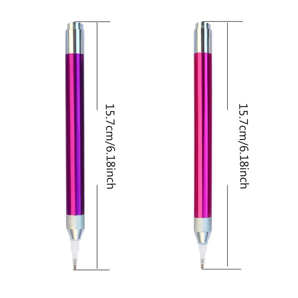 2pcs/Set 5D Diamond Painting Lighting Point Drill Pen Square/Round Drill DIY Portable Diamond Painting Drawing Tool