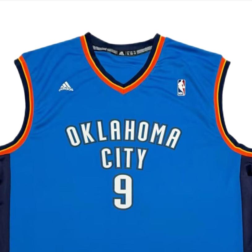 Adidas NBA Ibaka Thunder 9 Jersey Sleeveless Comfortable Print Unisex Tops 7818A-3CB-AEB1308