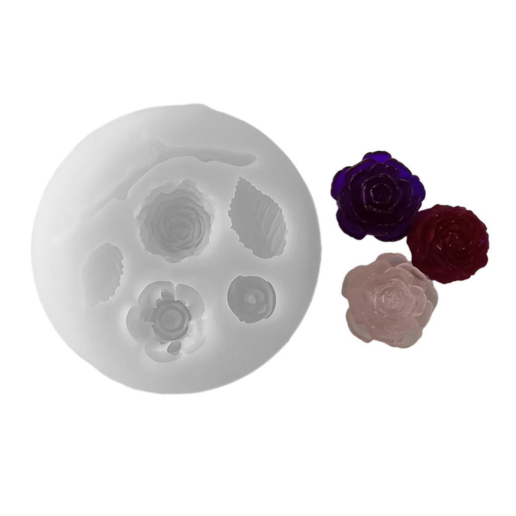 Diy Handmade Products Rose Flower Ornament Silicone Mold Scented Gypsum Ornaments Drop Glue Resin Mold for Decoration