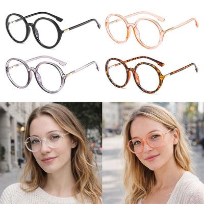 Eye Protection Eyeglasses Round Frame Women Glasses New Anti-Blue Light Glasses  Women
